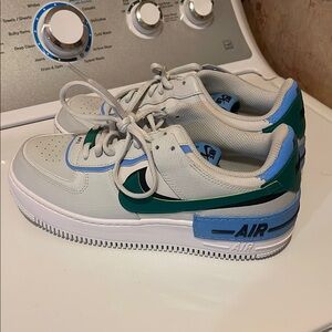 Nike Green and Blue Sneakers with Swoosh
